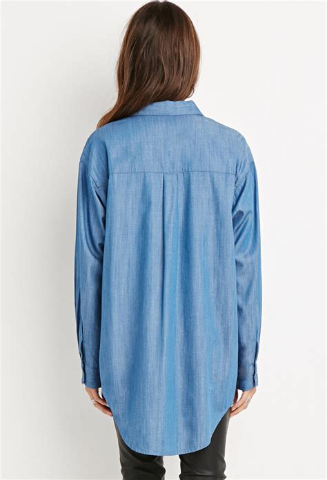 oversized chambray shirt women.